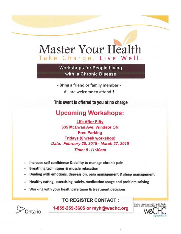 Master Your Health - Workshops for those living with a Chronic Disease 2015